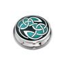 Pillbox Silver Plated Celtic Open Knot Green and Boxed