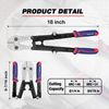 WORKPRO 18" Foldable Bolt Cutter Tri-Material Handle Chrome Vanadium Steel Blade