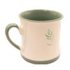 Leaf Ceramic Mug Green & White 8.8 CM Microwave & Dishwasher Safe Gift Tableware