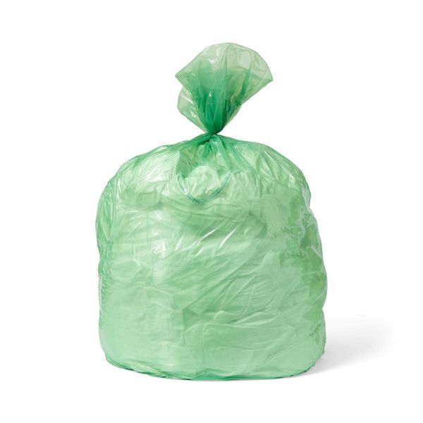 Low-Density Trash Can Liner, Green, 28" x 44", 0.9 Mil, Roll, Case of 250