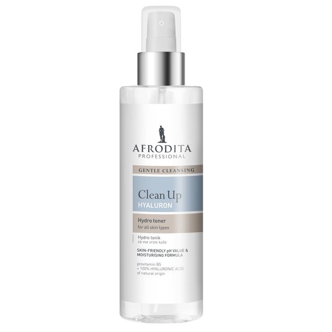 Afrodita Professional CLEAN UP Hyaluron Tonic | 190ml | Mit 100% natürlicher Hyaluronsäure (20-50 kDa) | Es stellt das natürliche pH-Gleichgewicht der Haut