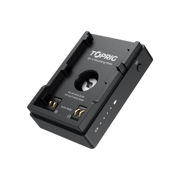TOPRIG by ACCSSON Battery Plate BC-08 for Canon BP-A Type Batteries PD Out USB-A Out 30 W Short Circuit and Under-Voltage Protection, Safe and Reliable