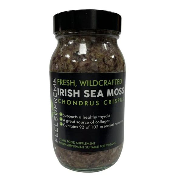 Feel Supreme Fresh Sea Moss Gel Made to Order 175ml Wildcrafted from Irish Waters 100% Natural 92 Essential Micronutrients Vitamins & Minerals Immune Support