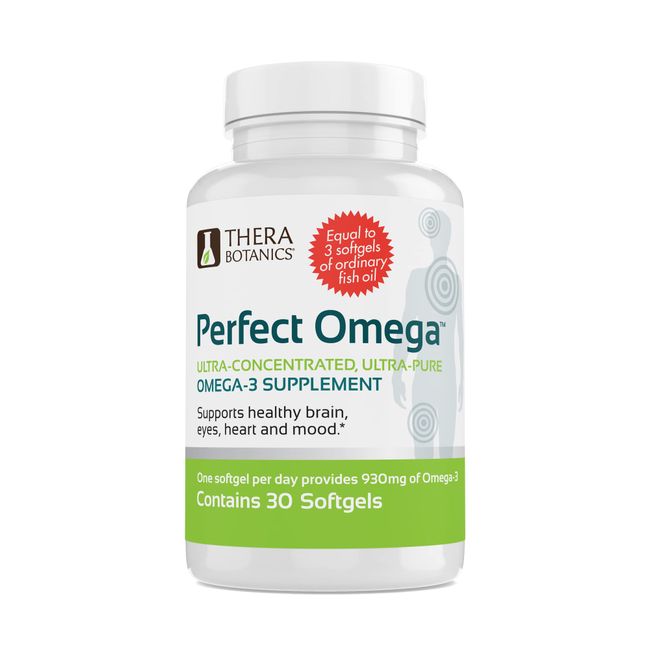 Therabotanics Perfect Omega Fish Oil Supplement EPA & DHA – High Absorption, Concentrated Omega 3 for Heart, Brain, Eye, & Metabolic Health. Alaskan Fish Oil Softgels - 30 Count (Pack of 1)