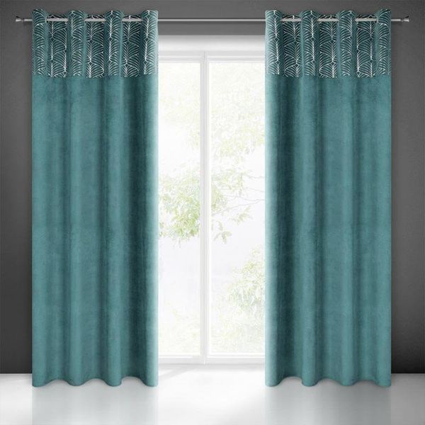 shumee Velvet Curtain with Ruffle 140 cm x 250 cm