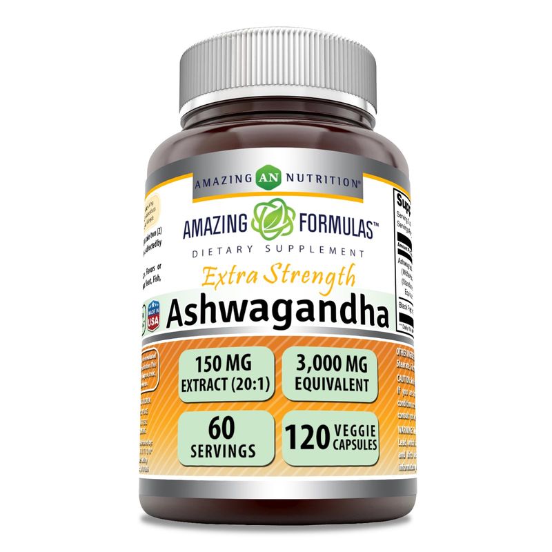 Amazing Formulas Ashwagandha Extract Supplement | 150 Mg Extract (20:1 ...