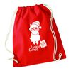 Flox Creative Red Drawstring Bag Santa Llama Clause