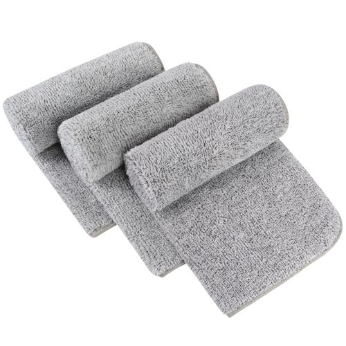 SINLAND Microfiber Hand Towels for Bathroom Super Soft Washcloth for Home Spa Sports Face Towels Hair Towels 16Inch x 31Inch Light Grey 3Pack