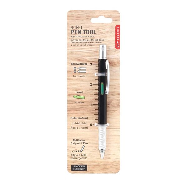 KIKKERLAND 4-in-1 Multifunction Pen, Black