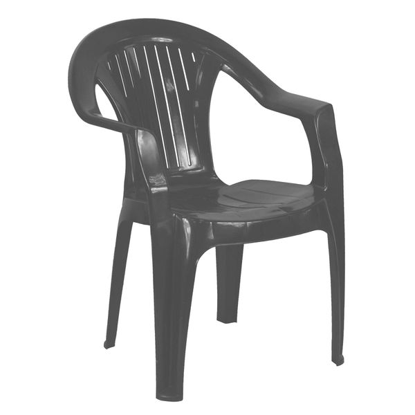 simpa Solana BLACK Stackable Low Back Plastic Garden Chair for Indoor or Outdoor Use - Choose from Black, Green, White & Taupe Colours.