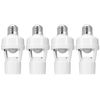QWORK Motion Sensor Light Socket Adapter - 4 Pack E26/E27 Compatible, Adjustable Timing & Lux, Auto Motion Sensor Light Sockets Security Light Bulb Socket for Basements, Garages, Door Porch