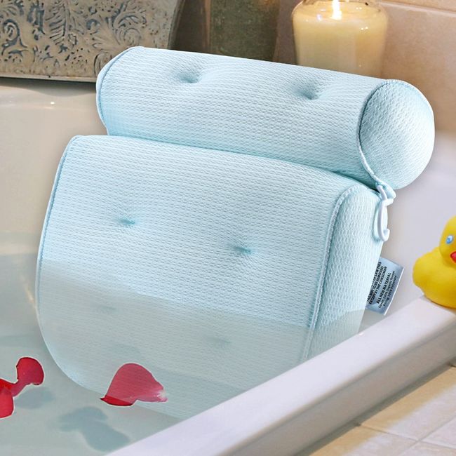 Bath Pillow Bathtub Spa Accessories - Bath Pillows for Tub Neck & Back Body  Support Mat Cushion Bubble Bath Tub Shower Pillow Headrest Luxury with 4D