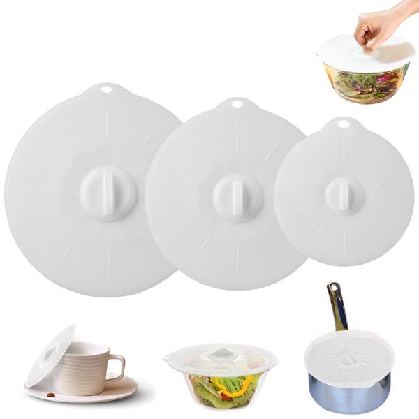 Silicone Lid Silicone Cover Translucent Drop Lid Pot Lid Heat Resistant Cold Resistant Airtight Lid Silicone Lid Pan Lid Silicone Mug Lid Dustproof Lid Cooking Storage Cover Suction Power Microwave