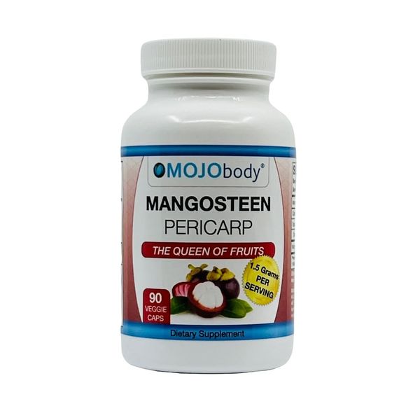 MOJObody Freeze Dried Mangosteen Pericarp Capsules, 1.5 Grams per Serving, 90 Veggie Capsules per Bottle, Xanthone Rich