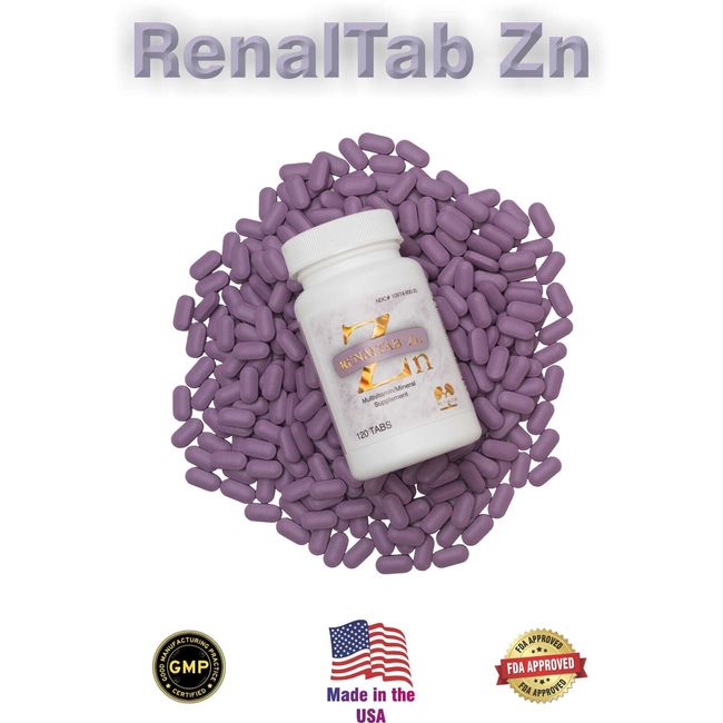 RENALTAB Zn,  4 MONTHS SUPPLY (COMPARES DIALYVITE+ZINC 15, 100TABS)