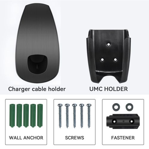 Tesla Charging Cable Organizer,Wall Mount Connector Holder, Charger Cable Holder Adapter with Chassis Bracket,Compatible with Model 3/S/Y/X,Black