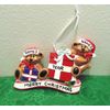 Personalized Teddy Bears Couple around presents Christmas Tree Ornaments