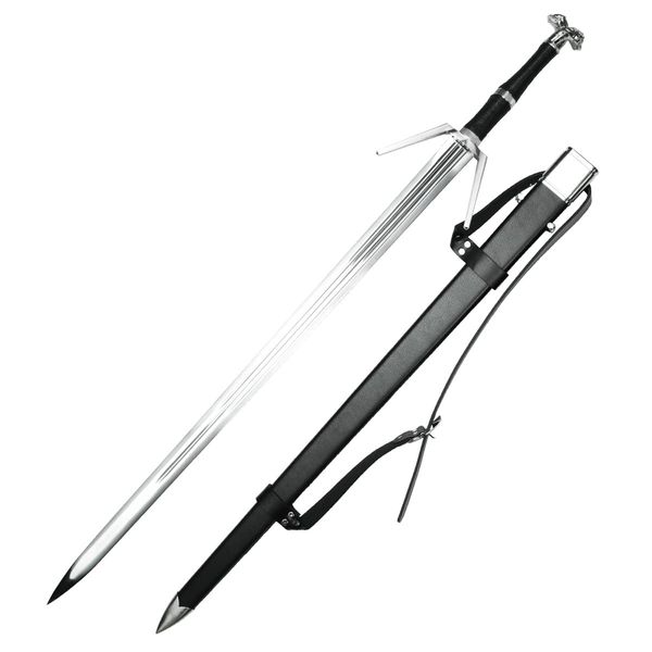 Munetoshi 49" Geralt Silver Sword Monster Slayer Replica with Scabbard