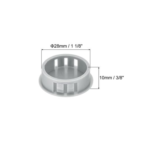 MECCANIXITY 32PCS 28mm(1 1/8") Light Gray Plastic Hole Plugs, Flush Type Panel Hole Plugs Insert End Caps for Locking Hole Tubes Furniture Cabinet