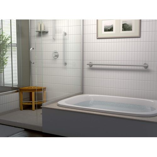 Gatco 889 Latitude II 24" Fashion Residential Grip Bar, Satin Nickel