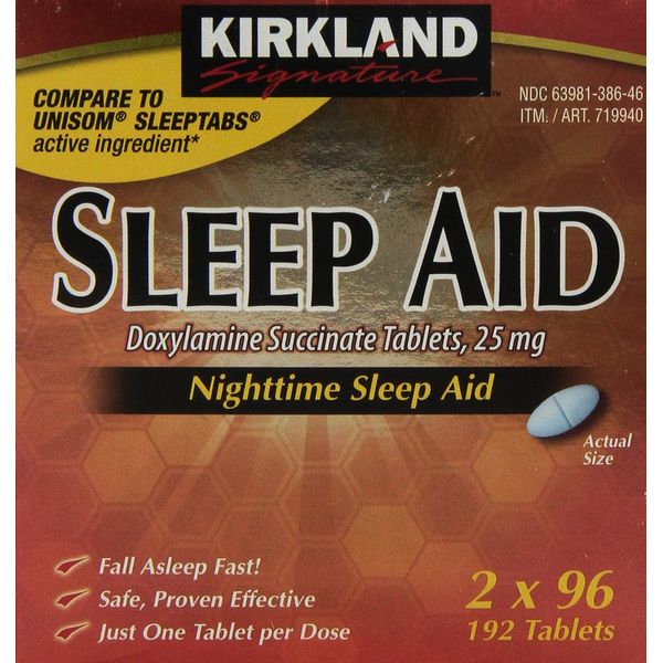 Kirkland Signature Nighttime Sleep Aid (Doxylamine Succinate 25 mg), 192 Tablets