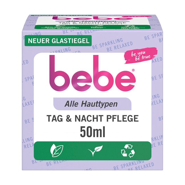 bebe Tag & Nacht Pflege (50 ml), feuchtigkeitsspendende Gesichtscreme für alle Hauttypen, pflegende Tages- und Nachtcreme mit Mondblüten- und Vanilleduft, vegan*