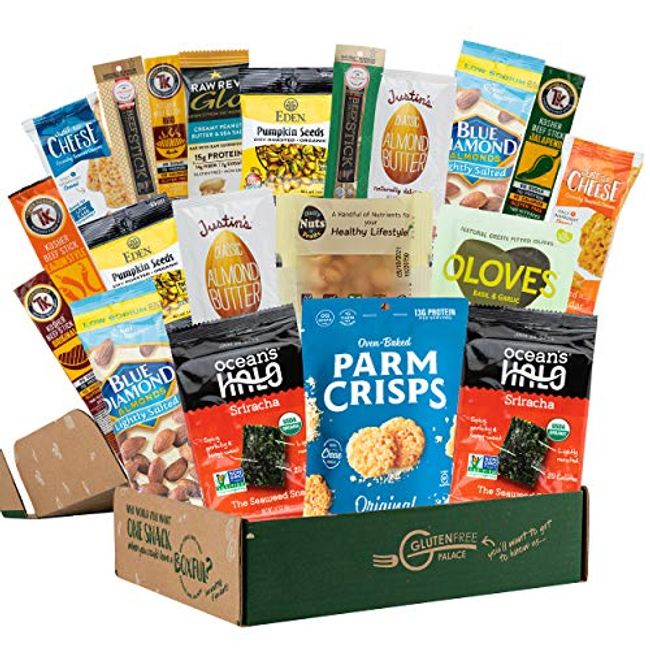 20 count Keto Snack Box - Gift Care Package with Variety of Protein Bars,  Cheese Crisps, Nuts, Jerky - Low Carb, High in Fat & Protein Ketogenic  Friendly Healthy Treats