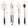 4pc Stainless BBQ Grilling Utensil Tool Set, Heavy Duty Grill Accessories