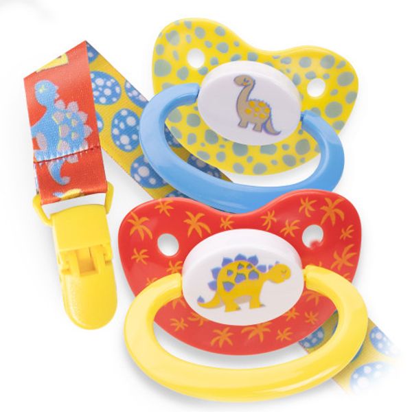 Rearz Adult Pacifiers with Clip - NEW Dinosaur(2-Pack) Pacifier/Soother