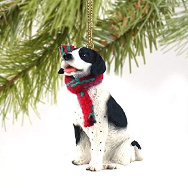 Pointer Miniature Dog Ornament - Black & White
