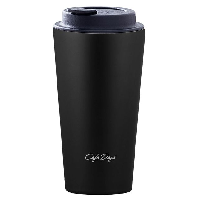 Iris Ohyama NCD-TLT350 Tumbler Water Bottle, Cafe Days, 11.8 fl oz (350 ml), Super Drinking Mouth, Easy to Clean Design, Spill Resistant, Cafe Style Drink, Thermal, Cold Retention, Traveler Lid