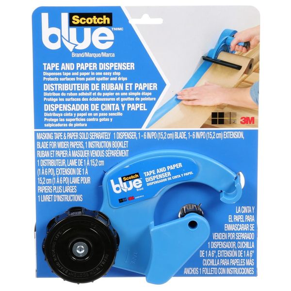 ScotchBlue Abdeckband- und Papierabroller, 1 Handabdeckgerät – geeignet für Maler- und Dekorationsarbeiten, Blau