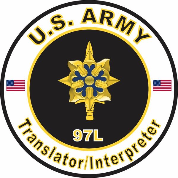 US Army MOS 97L Translator/Interpreter 3.8 Inch Decal