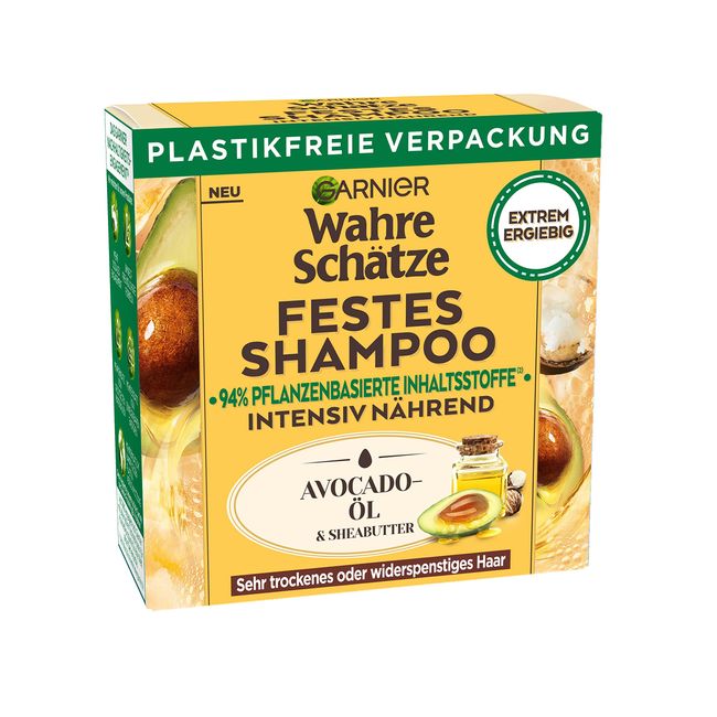 Garnier Festes Shampoo, Entwirrendes Pflegeshampoo für trockenes und widerspenstiges Haar, Für mehr Glanz und Geschmeidigkeit, Wahre Schätze, 1 x 60 ml