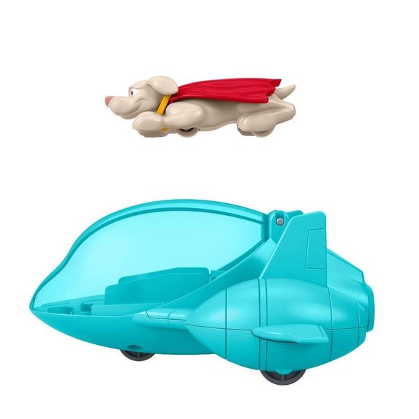 Fisher-Price DC League of Super-Pets Preschool Toy Super Launch Krypto Figure & Invisible Jet Vehicle Set for Pretend Play Kids Ages 3+ Years