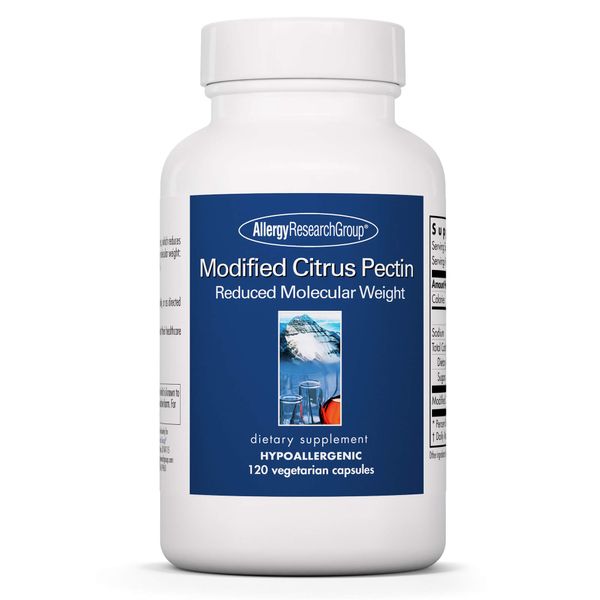 Allergy Research Group Modified Citrus Pectis Dietary Supplement - Cleansing, Low Molecular Weight, Hypoallergenic, Vegetarian Capsules, Gluten Free - 120 Count