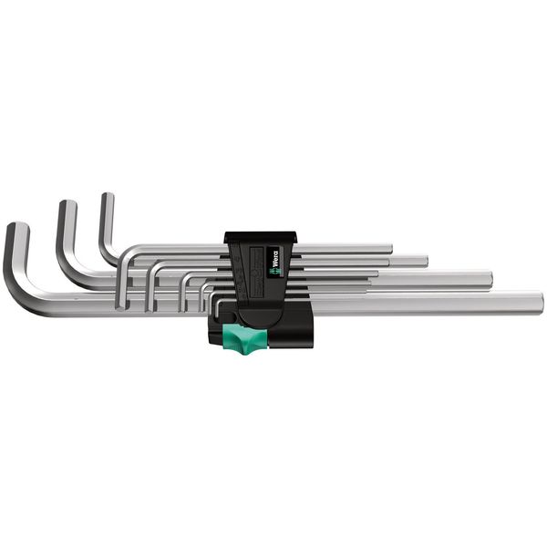 Wera 05021909001 | 950L/9SMN Hex Key Set, Long, Metric Assortment 1.5 - 10 mm, Silver