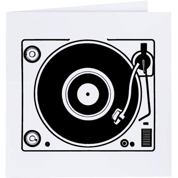 'Vinyl Record Player' Blank Greeting Card (GC00060401)