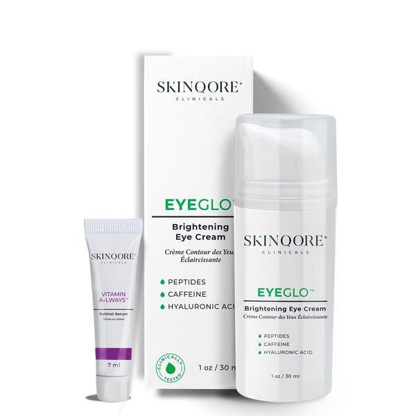 eyeGlo Crème Under Eye Cream with Caffeine, Hyaluronic Acid, Anti-Aging Peptides