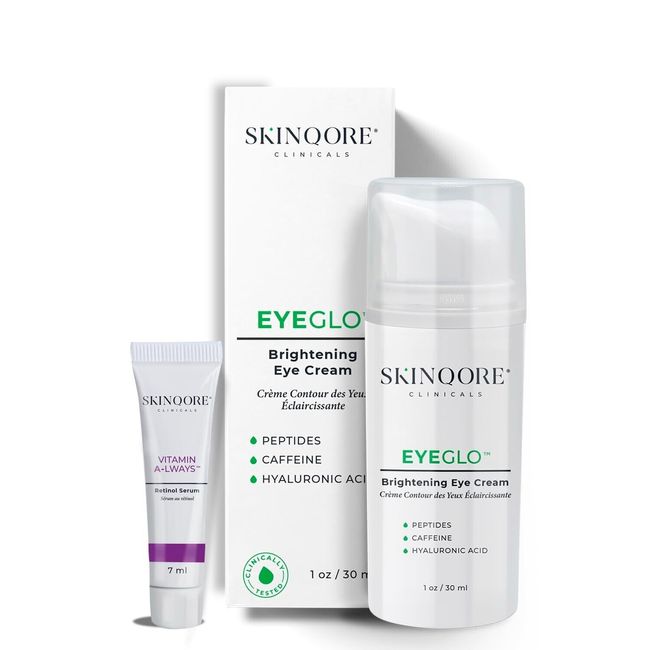 eyeGlo Crème Under Eye Cream with Caffeine, Hyaluronic Acid, Anti-Aging Peptides