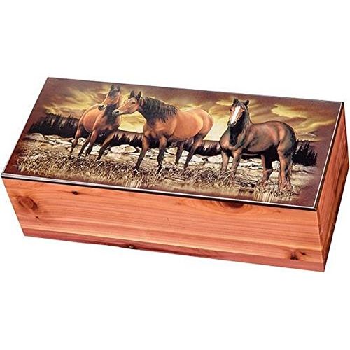 Horse Cedar Chest Box, 4"x9 1/2" 4214