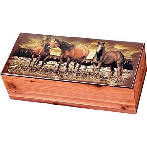 Horse Cedar Chest Box, 4"x9 1/2" 4214