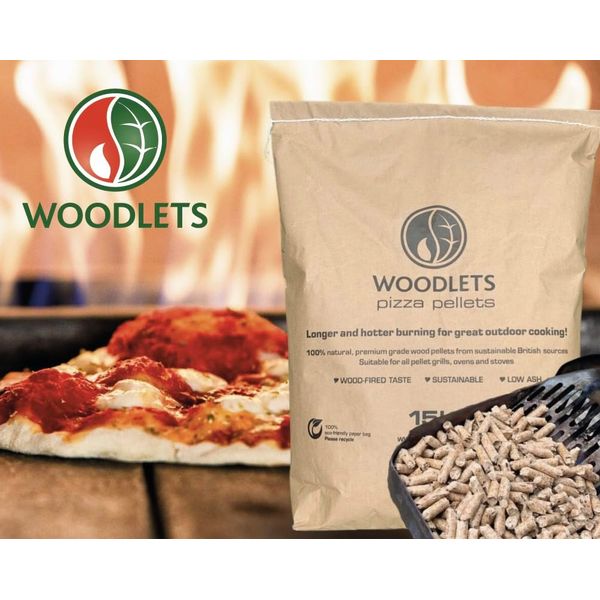 Premium Pizza Oven Pellets - 15 kg Bag of 100% Natural BBQ Wood Smoking Pellets with Topline Card for Woodfire Grills, Smokers & Pizza Ovens