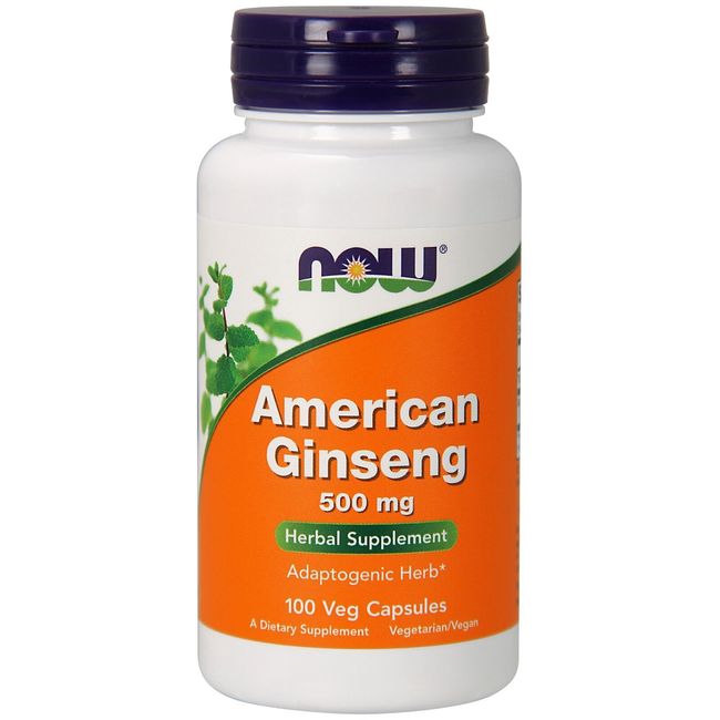 NOW Foods American Ginseng, 500 mg, 100 Veg Capsules