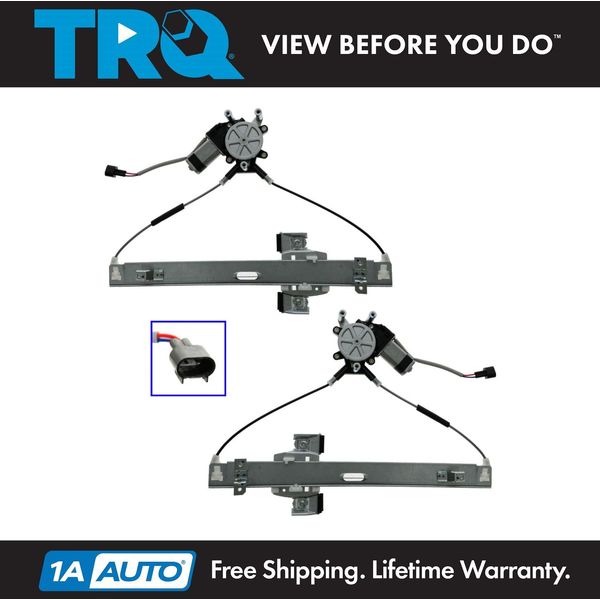 TRQ Power Window Regulator w/ Motor Front Pair Set for Raider Dakota Pickup