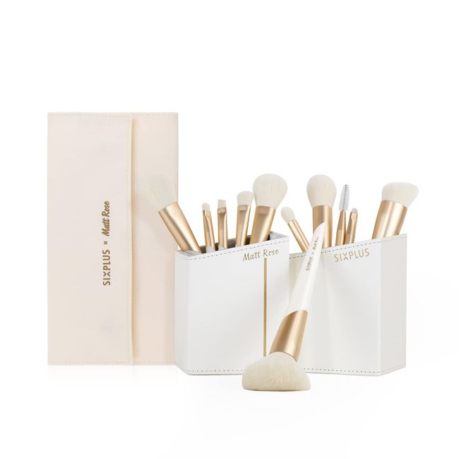 SIXPLUS X MATT ROSE Makeup Brushes Set of 11 ENJOY Series