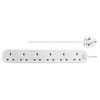 Masterplug Six Socket Extension Lead, 2 Metre, White