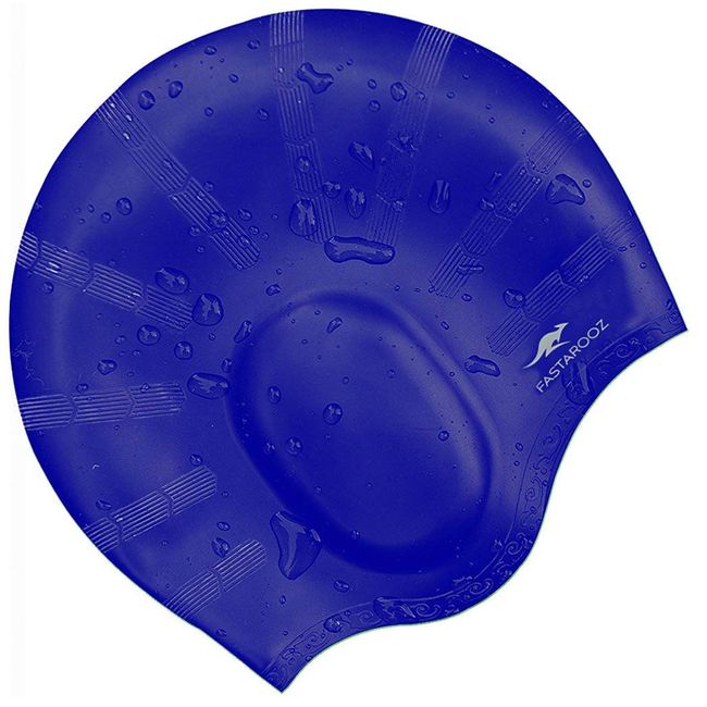 Fastarooz Silicone Swim Cap for Long Hair | Blue