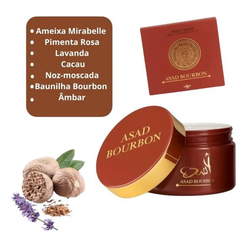 Asad Bourbon Isabelle La Belle Creme Hidratante Corporal Concentrado, Baunilha Bourbon, Âmbar e Lavanda, 200g