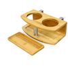 Bamboo Clip on Cup Holder Hanging Shelf, Small Bedside Table (Clips 21mm)